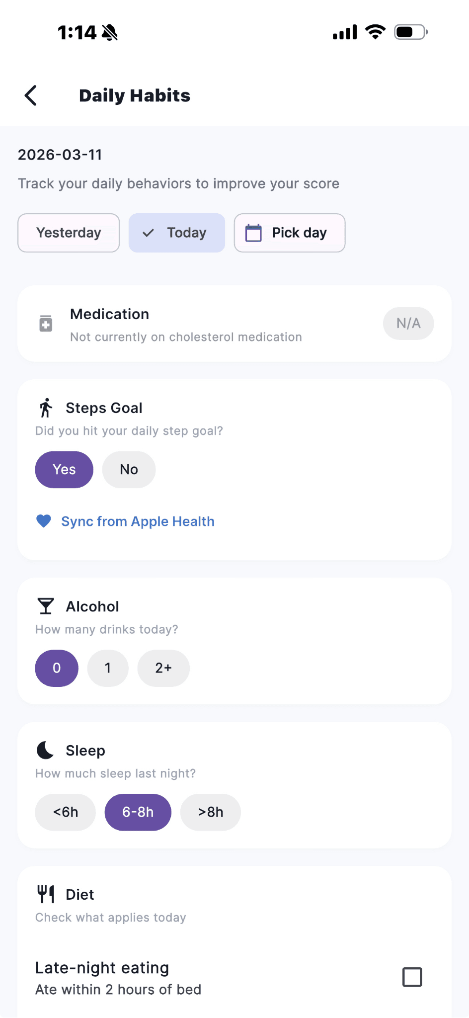 Track habits affecting your labs